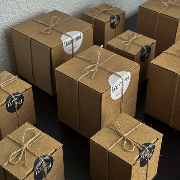 Kraftpapier Geschenkverpackung für handgegossene Duftkerzen